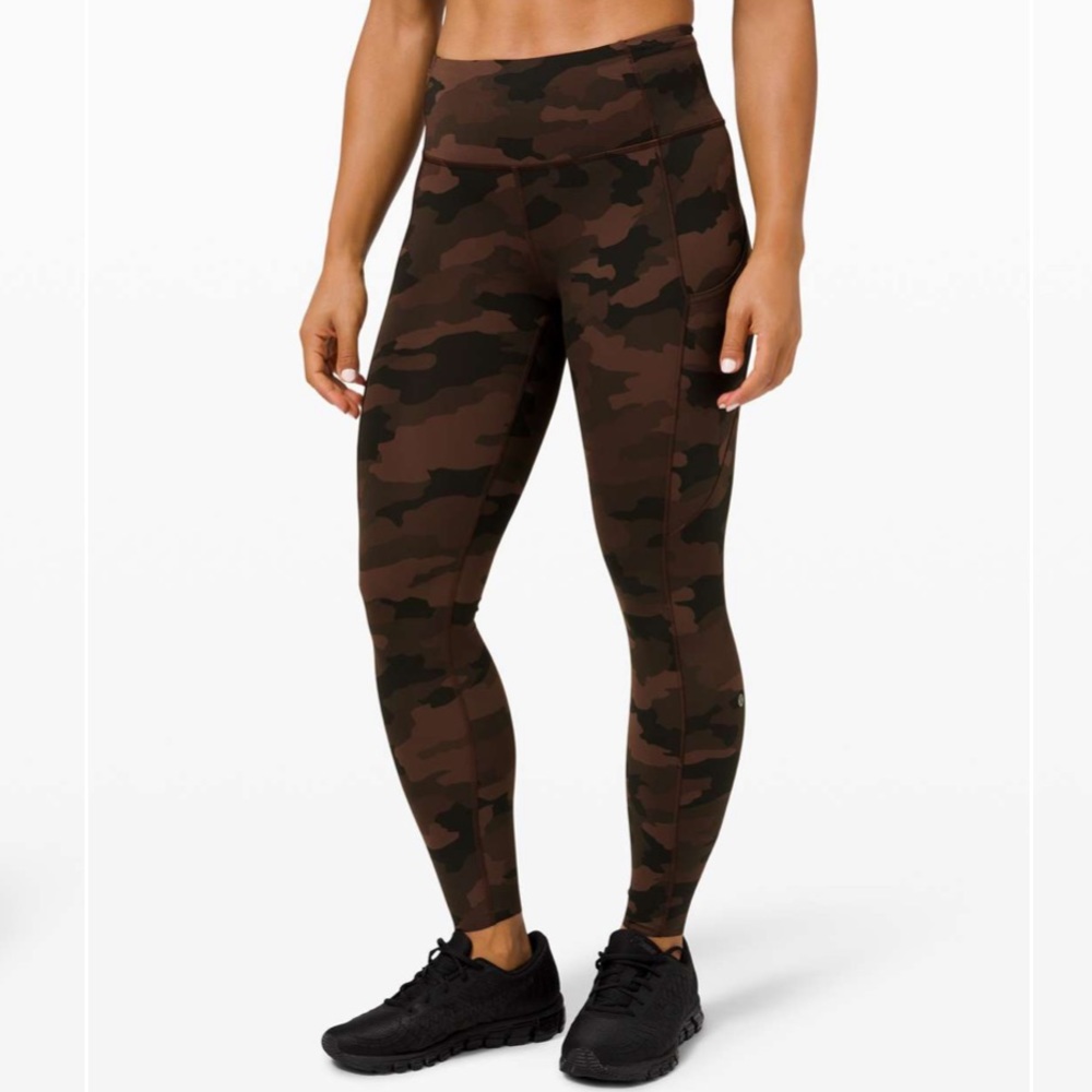 lululemon athletica wunder train Camo Leggings - Brown and Black